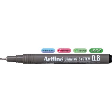 Liner pentru desen tehnic ARTLINE, varf fetru 0.8mm - negru