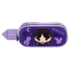 Rechizite scolare, Penar 3D Wednesday Chibi cu 2 compartimente, 22x9.5x8 cm - vectordirect.ro