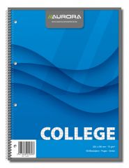 Cutii arhivare, alonje Nikidom LOCALE Leitz Ergo Cif Aurora Protectia muncii pbs Data flash DELI, Caiet cu spirala, A4, 80 file - 70g/mp, 4 perf., coperti carton, AURORA College - matematica - vectordirect.ro