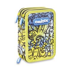 Penare Oxford Carioca Gorjuss, Penar echipat cu 3 compartimente Carioca Comics, bleu-galben - vectordirect.ro
