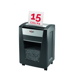 Campanie Rexel, Distrugator documente manual REXEL MOMENTUM M515, P5, micro-cut (particule), 15 coli, cos 30l, negru - vectordirect.ro