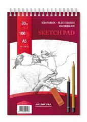 Blocuri de desen, Bloc desen cu spirala, A5, 100 file - 90g/mp, pentru schite creion, AURORA Esquisse - hartie alba - vectordirect.ro