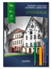 Rechizite scolare Aurora, Bloc desen A4, 20 file - 200g/mp, AURORA Steinbach - carton alb - vectordirect.ro