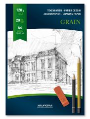 Cutii arhivare, alonje Elix clean Gimboo Djois Aurora, Bloc Desen A4, 20 File de 120g/mp, AURORA Grain - Hartie Albă pentru Creativitate fără Limite! - vectordirect.ro