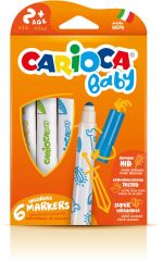 Carioca, Carioca super lavabila, varf rotunjit special, 6 culori/cutie, CARIOCA Baby 2+ - vectordirect.ro