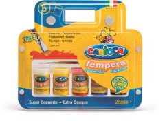 Rechizite scolare Gorjuss Carioca, Tempera super lavabila, 5 culori x 25ml/set + pensula gratis, CARIOCA Tempera - vectordirect.ro