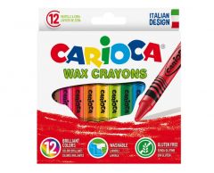 Cutii arhivare, alonje Sheaffer Zipit Westcott Clinex Double A PIGNA_CAIETE Carioca, Creioane cerate, rotunde, lavabile, D- 8mm, 12 culori/cutie, CARIOCA Wax Crayons - vectordirect.ro