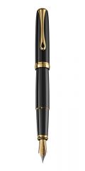 Pixuri Penac Diplomat, Stilou Diplomat Excellence A2, cu penita M, din otel inoxidabil - Black Lacquer Gold - vectordirect.ro