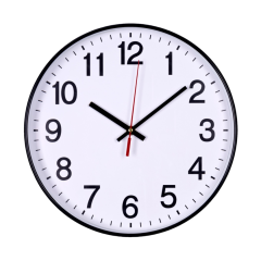 Cutii arhivare, alonje Faber-Castell Aurora Donau DELI, Ceas de perete, 30 cm, cifre arabe, cadran alb, rama plastic neagra, DONAU - vectordirect.ro