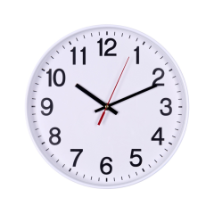 Cutii arhivare, alonje Faber-Castell Aurora Donau DELI, Ceas de perete, 30 cm, cifre arabe, cadran alb, rama plastic alba, DONAU - vectordirect.ro