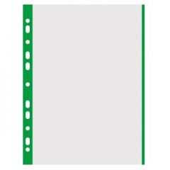 Folie protectie, Folie protectie transparenta, cu margine color, 40 microni, 100 folii/set, DONAU - margine verde - vectordirect.ro
