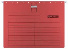 Dosar suspendabil si accesorii Elba Donau, Dosar suspendabil cu sina, carton 230g/mp, bagheta metalica, 5 buc/set, DONAU - rosu - vectordirect.ro
