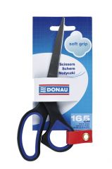 Cutii arhivare, alonje Gorjuss Das Donau, Foarfeca otel, ergonomica, 16.5cm, cu rubber grip, DONAU Soft Grip - maner albastru - vectordirect.ro