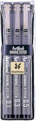 Artline, Liner pentru desen tehnic ARTLINE, varf fetru (0.1/0.3/0.5mm), 3 buc/set - negru - vectordirect.ro