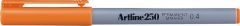Artline, Permanent marker ARTLINE 250, corp plastic, varf rotund 0.4mm - portocaliu - vectordirect.ro