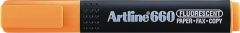 Artline, Textmarker ARTLINE 660, varf tesit 1.0-4.0mm - portocaliu fluorescent - vectordirect.ro