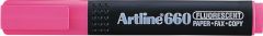 Artline, Textmarker ARTLINE 660, varf tesit 1.0-4.0mm - roz fluorescent - vectordirect.ro
