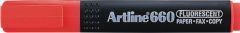 Artline, Textmarker ARTLINE 660, varf tesit 1.0-4.0mm - rosu fluorescent - vectordirect.ro