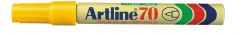 Artline, Permanent marker ARTLINE  70, corp metalic, varf rotund 1.5mm - galben - vectordirect.ro