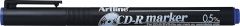 Artline, CD/DVD-marker ARTLINE 883, corp plastic, varf rotund 0.5mm - albastru - vectordirect.ro
