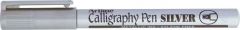 Artline, Marker ARTLINE Calligraphy, corp metalic, varf tesit din fetru 2.5mm - argintiu - vectordirect.ro