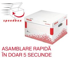 Cutii arhivare, alonje, Container arhivare cu capac Esselte Speedbox L carton 100% reciclat - alb - vectordirect.ro