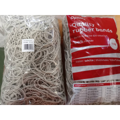 Elastice, buretiere, Elastice pentru bani, 60% cauciuc, 1kg/punga, D120, grosime 1.5mm x 1.5mm, Optima - albe - vectordirect.ro