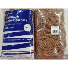Elastice, buretiere, Elastice pentru bani, 90% cauciuc, 500gr./punga, D 70, grosime 1.5mm x 1.5mm, Optima - natural - vectordirect.ro
