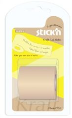 Banda adeziva, cuttere, Notes autoadeziv in rola, cu dispenser, 50 mm x 10 m, Stick