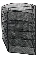 Display-uri de prezentare, Display metalic Mesh, pentru pliante si cataloage, de perete, 5 x A4, Q-Connect - negru - vectordirect.ro