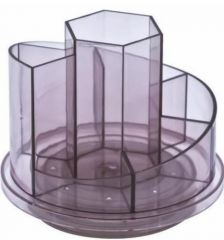 Birotica Kejea, Suport plastic pentru accesorii de birou, rotativ, 7 compartimente, KEJEA - fumuriu - vectordirect.ro