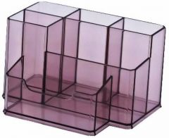 Birotica Kejea, Suport plastic pentru accesorii de birou, 6 compartimente, 105 x 85mm, KEJEA - fumuriu - vectordirect.ro