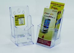 Display-uri de prezentare, Display plastic pentru brosuri, de birou/perete, 2 x 1/3A4, KEJEA - transparent - vectordirect.ro