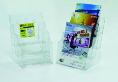 Display-uri de prezentare Djois Kejea, Display plastic pentru brosuri, de birou/perete, 3 x A5, KEJEA - transparent - vectordirect.ro
