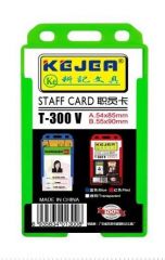 Ecusoane, Suport PP-PVC rigid, pentru ID carduri, 54 x 85mm, vertical, 5 buc/set, KEJEA - transparent - vectordirect.ro