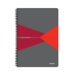 Caiete Leitz, Caiet de birou LEITZ Office, carton laminat, certificare FSC, reciclabil, A5, 90 coli, cu spira, mat - vectordirect.ro