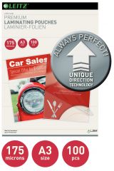 Laminatoare, folii laminare Leitz, Folie laminare LEITZ UDT, la cald, A3, 175 mic, 100 buc/set - vectordirect.ro