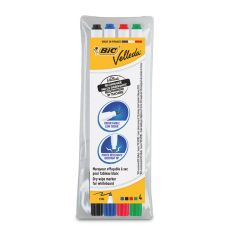 Accesorii table magnetice BIC DELI Schneider, MARKER WHITEBOARD 4/SET VELLEDA VARF SUBTIRE 1721 BIC - vectordirect.ro