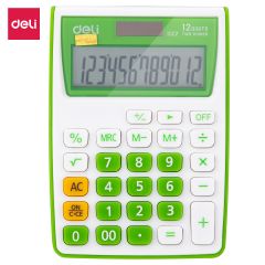 Calculatoare de birou Alco HP-calculatoare birou DELI, CALCULATOR BUZUNAR 12DIG ALB-VERDE 1122 DELI - vectordirect.ro