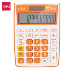 Calculatoare de birou DELI Donau tech, CALCULATOR BIROU 12DIG ALB-PORTOCALIU 1238 DELI - vectordirect.ro