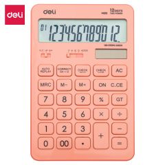 Calculatoare de birou DELI Donau tech, CALCULATOR BIROU 12DIG 1541 ROZ PASTEL DELI - vectordirect.ro