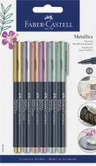 Instrumente de scris, MARKER METALLICS SET 6 BUC FABER-CASTELL - vectordirect.ro