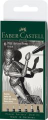 Instrumente de scris, PITT ARTIST PEN SET 6 BUC 0.05, 0.1, 0.3, 0.5, 0.7, 0.15 FABER-CASTELL - vectordirect.ro