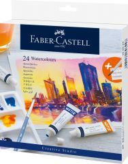 Rechizite scolare Faber-Castell, TEMPERA ACUARELE 24 CULORI 9ML + PALETA FABER-CASTELL - vectordirect.ro