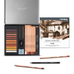 Cutii arhivare, alonje Elisa Print LOCALE NO BRAND Lyra, Creioane + accesorii, LYRA Rembrandt, pentru desene si schite, 25 piese/cutie metalica-tonuri de mar - vectordirect.ro