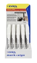 Cutii arhivare, alonje Double A Lyra Gimboo, Display markere cu creta, LYRA, pentru table de scris, varf 2-4mm, 20 buc/display - albe - vectordirect.ro