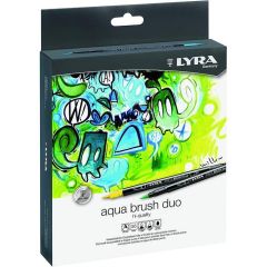 Cutii arhivare, alonje Double A Lyra Gimboo, Markere LYRA Aqua Brush Duo, 2 capete (brush + 1mm), 36 culori/cutie - vectordirect.ro