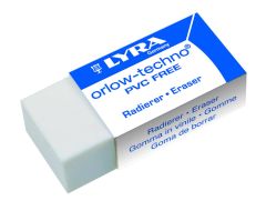 Cutii arhivare, alonje Double A Lyra Gimboo, Radiera plastic LYRA Orlow Techno, 42x18x11mm, PVC free - alba - vectordirect.ro