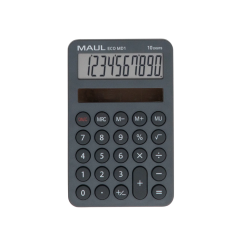 Produse Eco-Friendly, Calculator de buzunar Maul ECO MD1, 10 digits, realizat din plastic reciclat, incarcare solara- gri - vectordirect.ro