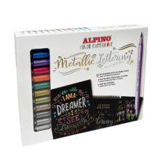 Alpino, Set caligrafie 12 markere metalice cu 2 capete,  ALPINO  Color Experience - vectordirect.ro